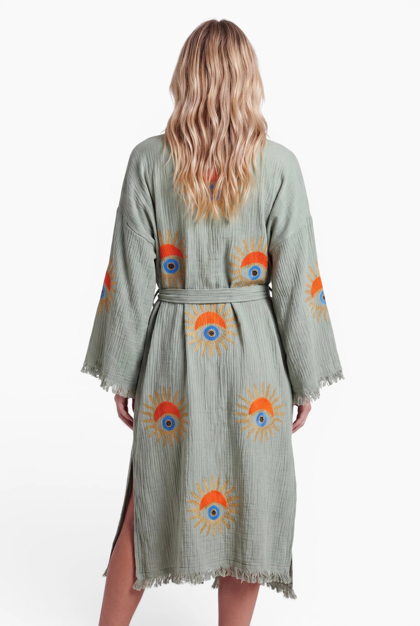 Mint Sunrise Nazar Kimono