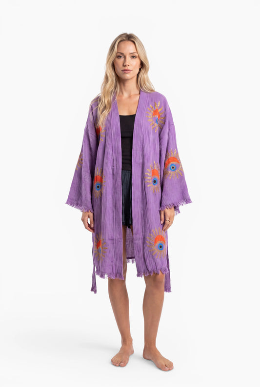 Short Violet Sunrise Nazar Kimono