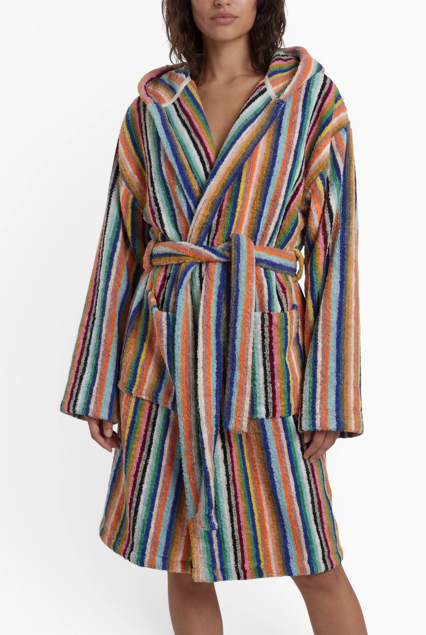 Stripy bathrobe
