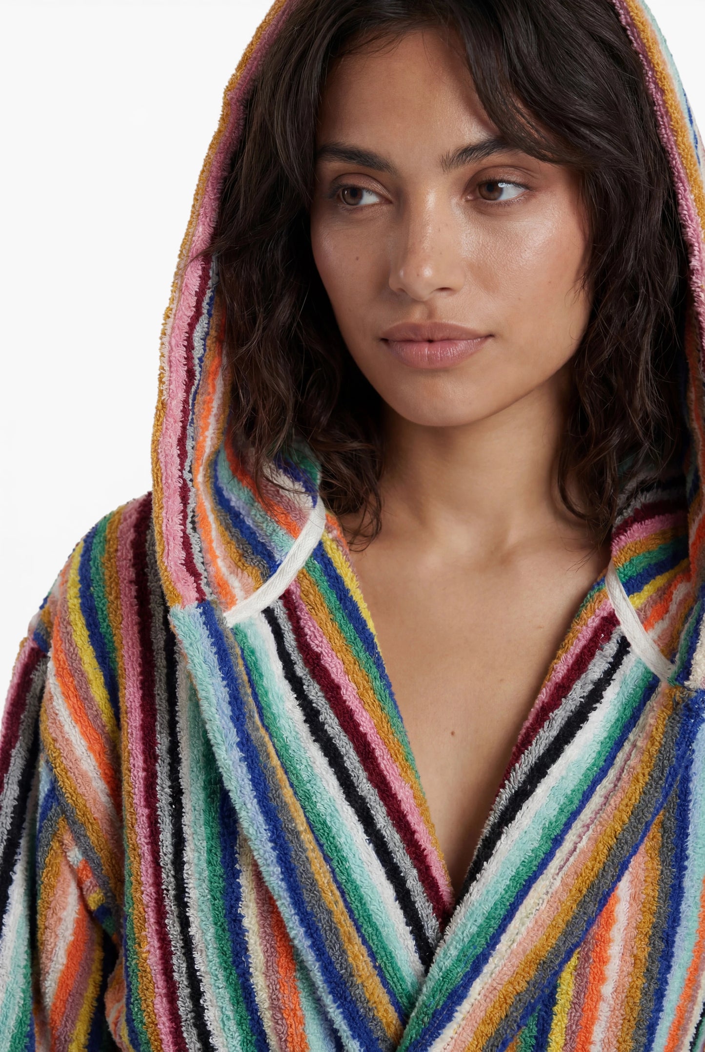 Stripy bathrobe